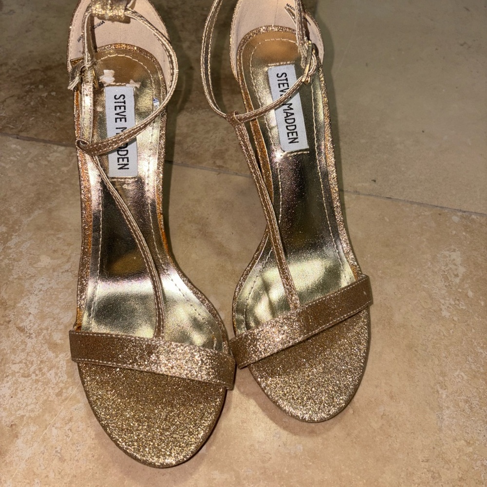Steve Madden Glittering Gold Heels - Picture 2 of 3